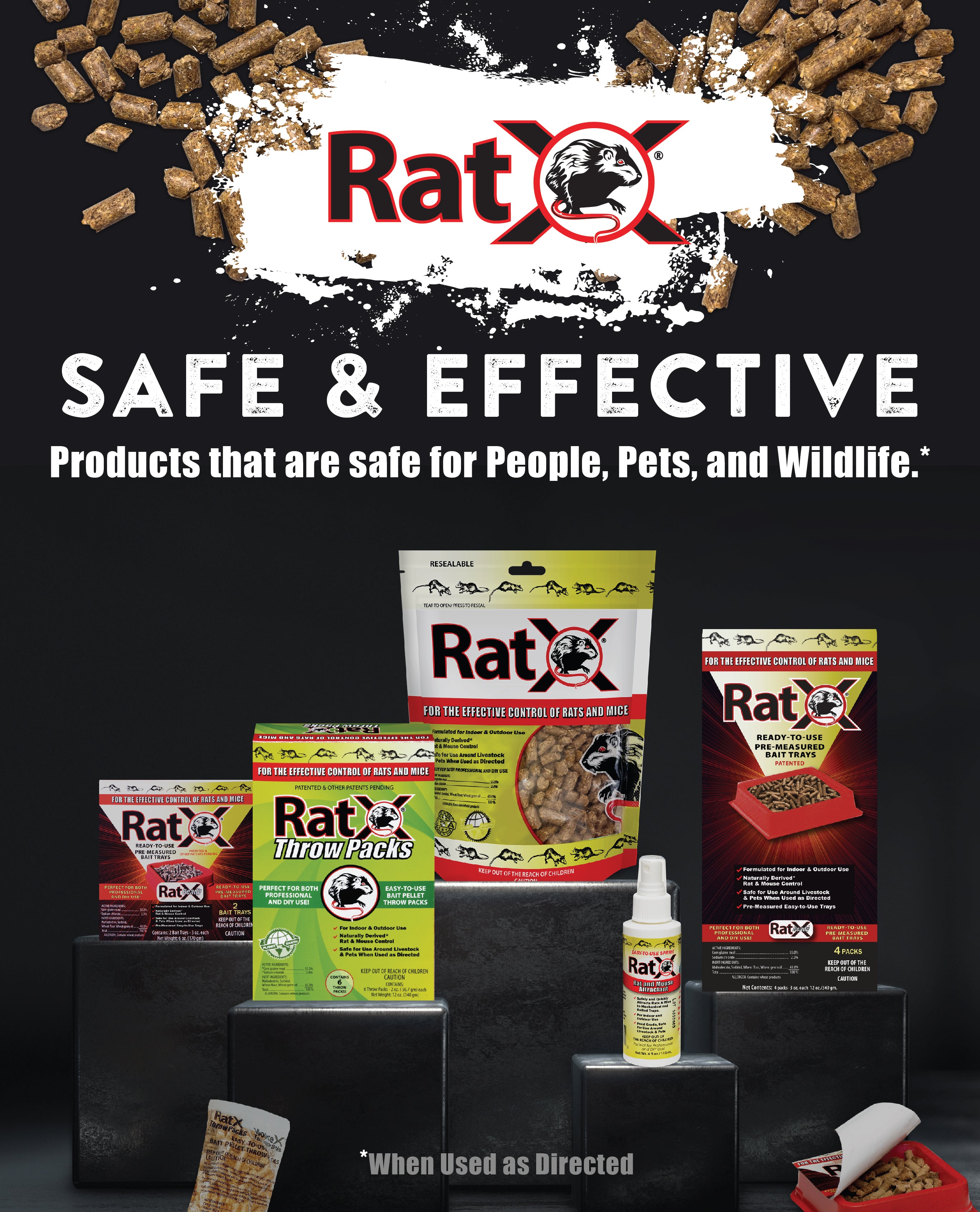Ratsak® Fast Action Rat & Mice Killer Throw Pack Sachets