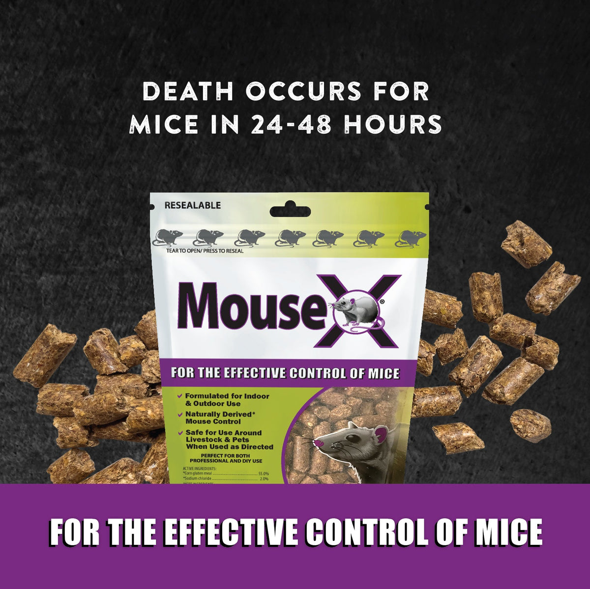 Mouse Mix MouseX® Pellets - Eco-Friendly Rodent Extermination
